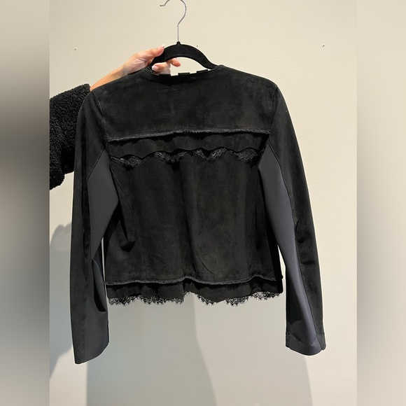 Ellie Tahari Pearson Black Suede Jacket - Picture 2 of 6